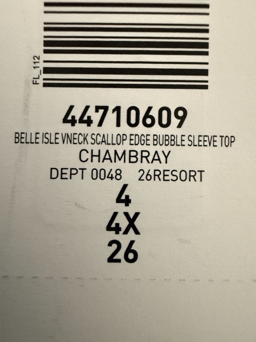 NWT Torrid Belle Isle V-Neck Scallop Edge Bubble Sleeve Chambray Embroidered 4X - Picture 10 of 10